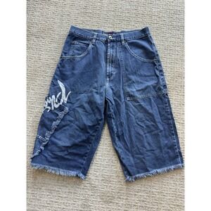 Phat Farm Denim Jean Cutoff Shorts Vintage Y2K Cargo‎ 14" Inseam Baggy Size 32